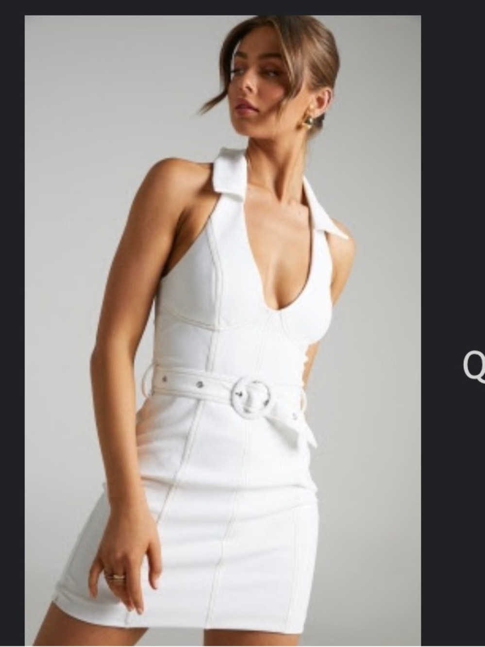 Showpo White Halter Belted Mini Dress